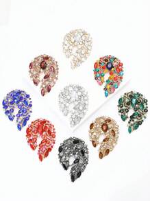 Broche de flor de cristal grande y elegante para mujer, adecuado para usar con vestido, traje, sombrero, zapatos, pañuelo con flor