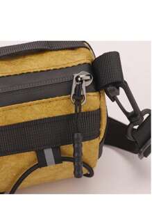 Bike Handlebar Bag - Bicycle Handlebar Roll Bag With Large Reflective Area, Bike Front Pouch With Waterproof Zipper Shoulder Strap Removable Straps For Cycling