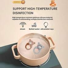 Silikonowa grzechotka do żucia w kształcie misia, miękka, dostępna w wielu kolorach