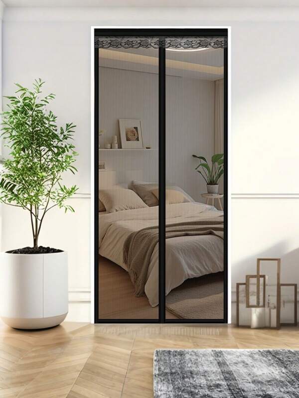 1 pièce Porte moustiquaire magnétique, porte grillagée, porte anti-insectes, durable, adapté aux animaux de compagnie/enfants, convient aux portes d'entrée et portes coulissantes