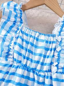 年轻女孩格子吊带时尚夏装 - 彩色 - 查看 5