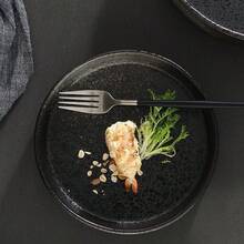 1 pieza Vajilla elegante de estilo europeo y japonés resistente a temperaturas, plato de cena occidental de cerámica vintage, fuente redonda para cazuela, bandeja de hornear creativa, plato para ensalada, de alta calidad