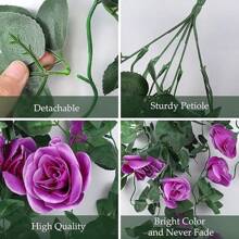 Nejlue Artificial Flowers/Plants1111 Home & Living 1/2 pièces Fleurs de rose artificielles Plante grimpante Fausse fleur pendante Feuillage artificiel Rotin faux pour décoration de maison, salle de classe, bureau, décoration d'automne, chambre, bureau, jardin, décoration de mariage de voiture, décoration d'arche de linteau, maison, salle à manger, chambre à coucher, porche avant couvert