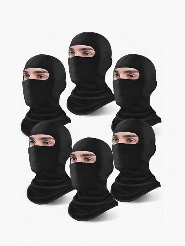 6 piezas Pasamontañas unisex llano, máscara para el rostro a prueba del viento, adecuado para uso diario, viajes al aire libre, senderismo, esquí, ciclismo