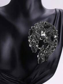 Broche de flor de cristal grande y elegante para mujer, adecuado para usar con vestido, traje, sombrero, zapatos, pañuelo con flor