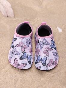 1 Pair Kids Outdoor Sports Casual Fashion Anti-Slip Breathable Cartoon Pattern Sandals, Boys/Girls Beach/Aqua Shoes, Dinosaur/Unicorn - Pink - View 2