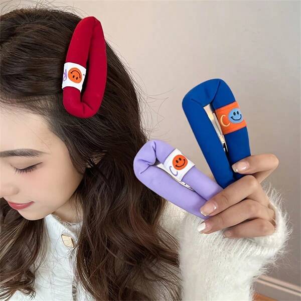 1pc Adorable Bubble Mesh Hair Clip, Large Sized Hair Clamp For Washing Face, Heart Shaped Bangs Clip, Japanese Hair Accessory For Girls Back To School