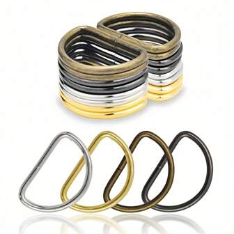 20 piezas/paquete Hebilla de conexión en D de metal para cinturones, correas de bolsos, bolsas, zapatos, accesorios de costura DIY de 10/12/15/20/25/32/38 mm
