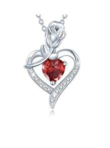 Nouveau style Collier pendentif rose en forme de cœur, Collier ras du cou minimaliste élégant et unique à la mode