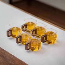 12/6/4/2pcs 150ml Elegant Cute Heat-Resistant Transparent Glass Cups, Tea Cups, Espresso Glasses, Chinese Kung Fu Tea Cups, Cup Sets, Suitable For Home, Party, Cafe, Wedding, Office, Mother's Day As Gracious Gifts - Clear - View 9