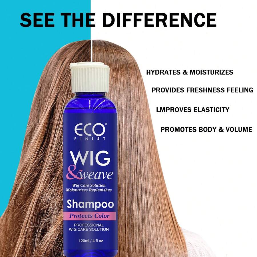 SYNTHETIC WIG SHAMMPOO - Synthetic Wig Care Solution (Original),Promotes Silkiness And Shine, Detangle Wig & Easy Combing, Cleanses & Extends Lifespan Of Wigs, Adds Body & Volume,Protects Color, Hydrates & Moisturizes, Detangle And Anti-Frizz, Promotes Silkiness, Easy Combing, Contains Coconut Oil, Castor Oil For Care Wig - 120ML - 查看 1