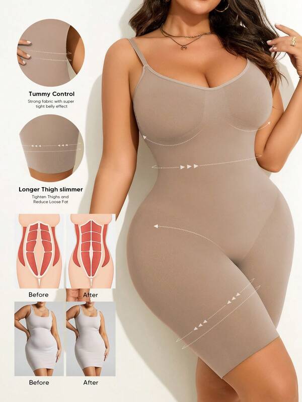 Plus Size Women's Adjustable Strap Compression Full Body Shaper
