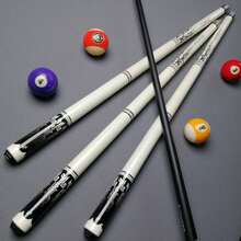 11.5mm Middle Head Billiard Cue Stick, White & Black Color Combination Suitable As Holiday Gift - White - View 2