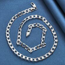 Stylish 925 Sterling Silver Plated Necklace For Men & Women 16-30inch Classic 8mm Chain Luxurious Jewelry Perfect For Weddings And Christmas Best For Christmas