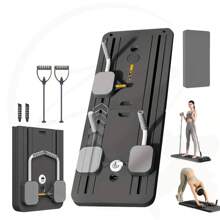 ZM Health Planche de Pilates pliante multifonctionnelle, Ensemble de Pilates 5-en-1 pour le façonnage, Tapis de glisse pour abdominaux, Pour les exercices du centre, le fitness, l'usage domestique, la salle de gym