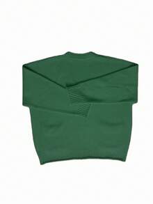 Cárdigan de talla grande de unicolor con cuello en V, casual y versátil, para otoño/invierno