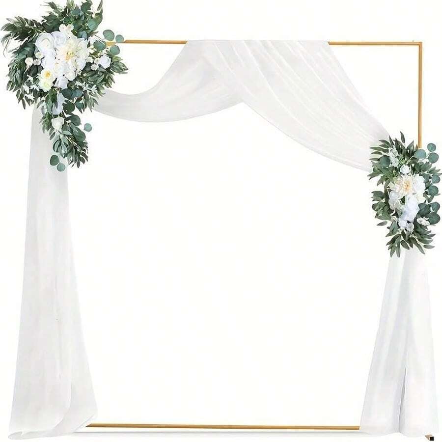 1set Baby Shower Metallic Arch Backdrop Stand(Multiple Sizes), Gold Color Wedding Arch Holder,Birthday Decor,Graduation Arches,Baby Shower Decorations,Gender Reveal Decorations,Party Decor,Mother's Day,Anniversary ,Wedding ,Bridal,Home Decor,Graduation Background Decoration - Gold - View 1