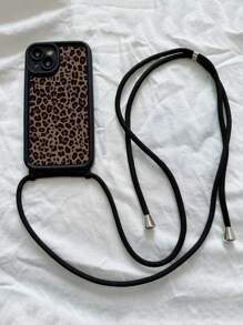 Funda de teléfono suave y con estampado de leopardo, adecuada para 16/ 15/XR/ 16 PROMAX/7p8p/P12promax/P13promax/P14PROMAX/P13/P14/P11/P12/P14, A03s, A03core, A04, A12, A13, A14, A21s, A22, A23, A24, A32, A33a34, A5 A51A52, A53, A54. Funda de teléfono con cuerda para colgar, de moda y linda, que protege contra caídas.