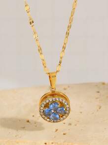 1 Piece Of Light Luxury Elegant Stainless Steel Rotatable Multi-Color Flower Pendant Necklace Elegant And Fashionable Representative Jewelry Suitable For Daily/Banquet/Party Wear Holiday For Girlfriend For Girlfriends