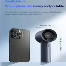 Portable Handheld Fan With Adjustable Speed, Turbo Mini,Rechargeable Battery. Personal Fan With Metal Body, Digital Display, Suitable For Women And Men's Travel/Camping/Outdoor Gifts
