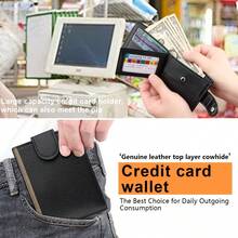 Men's Luxury Wallet Multi-Functional Card Slots Zipper Coin Pocket Bifold Wallet For Men Mini Wallet Purse Wallet Men Wallet Leather Small Wallet For Women Wallet Cute Wallet - Multicolor - View 10