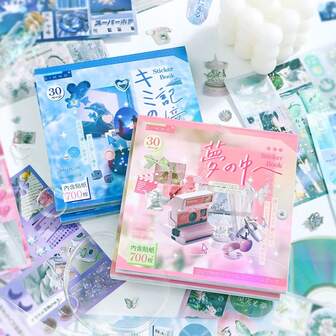 Japanese Style Dreamy Core Stickers Scrapbook Notebook Ins Cute Sweet Aesthetic Decor DIY Materials Collage Stickers,School Supplies,Back To School