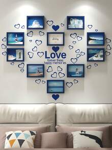 10 قطعة إطارات صور بسيطة بأحجام 5/6/7 بوصة لتعليق على الحائط في غرفة المعيشة وغرفة النوم، ألبوم صور مثبت على الحائط، يأتي مع صور وملصقات قلب، رائع كهدية لحفل الزفاف وعيد الحب