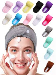 Fascia per capelli regolabile da donna per trattamenti spa e viso, turbante in morbido asciugamano per il lavaggio del viso, accessori per capelli da trucco