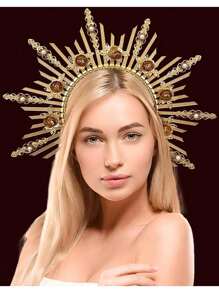 Diadema de corona para mujer, tocado de diosa para cosplay, diadema para fiestas de disfraces y bodas, diadema, aro para el cabello