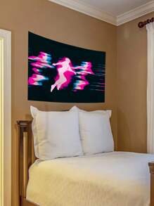 1pc Phantom Body Art Print Tapestry, Wall Decor, Ins Style, Polyester Hanging Tapestry For Living Room, Bedroom, Office, Dorm, Home Decoration, Party, With 3 Wall Nails And 2 Clips Included