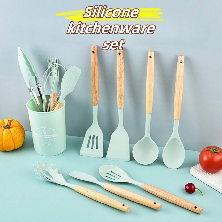 1 Stück Mini Silikon Kochlöffel, 12 Stücke Silikon Küchenutensilien Set