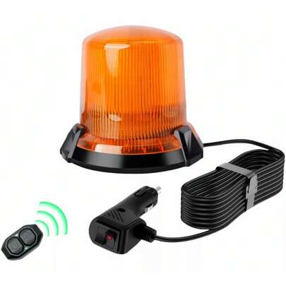 90LED Rotating Strobe Light Waterproof IP65 Amber Warning Light 40W Emergency Lighting with High Magnetic Brightness 7 Modes with 5m Cable for 12V-48V  7w Vehicle Truck Trailer Tractor