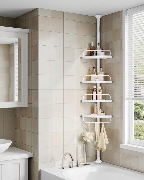 SONGMICS Badezimmer Regale und Eckregale, Heimat Badezimmer Dekoration, Badezimmer Organizer, Schulanfang