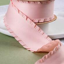 Ruffle Satin Ribbon, Thick Ruffled Woven Tape, DIY Bow Hair Accessories, High Density Wavy Edge Ribbon