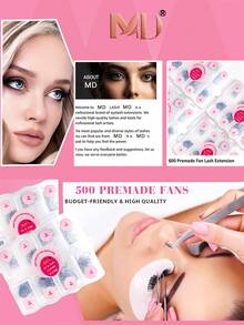 500/1000 PCS Fans Premade Fans Eyelash Extensions 3D 5D Premade Lash Fans 8-15mm Mixed Length D Curl Promade Loose Fans Thin Base Premade Volume Lash Extension(0.07 D 8-15mm) - D - View 9