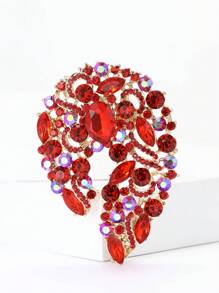 Broche de flor de cristal grande y elegante para mujer, adecuado para usar con vestido, traje, sombrero, zapatos, pañuelo con flor