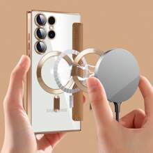 1pc Deluxe Diamond Leather Flip Cover Phone Case With Card Slots, Magnetic Shell Compatible With Samsung Galaxy S22 Ultra/S22+/S22, S23 Ultra/S23+/S23, S24 Ultra/S24+/S24, S25 Ultra/S25+/S25, A06, A16, A36, S23 FE, A55, A56; For IPhone 12 Pro Max/12 Pro/12, 13 Pro Max/13 Pro/13, 14 Pro Max/14 Pro/14, 15 Pro Max/15 Pro/15, 16 Pro Max/16 Pro/16, 16E; Includes Lens Film For Full Body Protection Waterproof Shockproof Anti-Fall Scratch Resistant