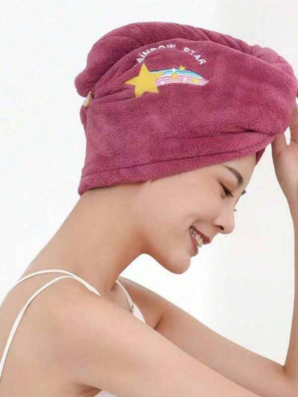 1 pieza Gorro de ducha/toalla para mujeres y niñas, gorros de baño para mujeres, gorro secador de pelo, de secado rápido, suave para turbante de señora, vuelta al colegio