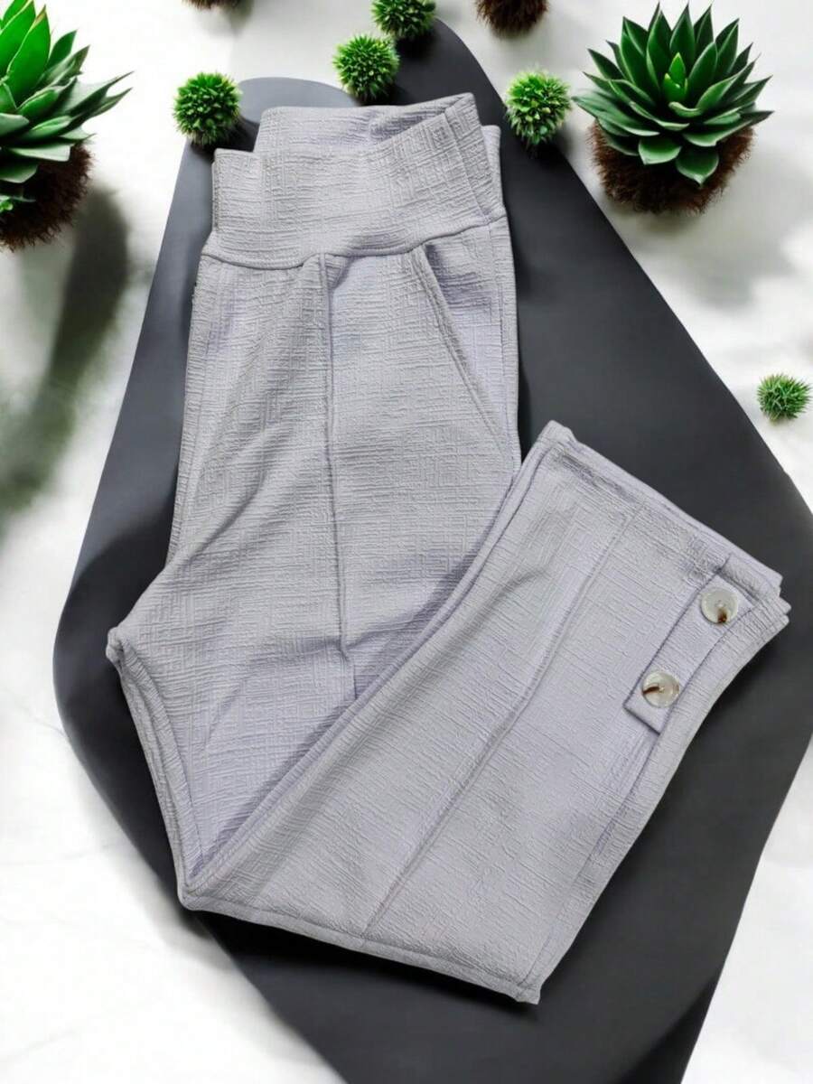 CAPRI PANTS Casual Pocket Button - Blanco - Ver 1