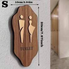 9.8 Inch Nordic Style Male Female Bathroom Sign With Self-Adhesive Back,Acrylic Imitation Wood Grain Technology,Easy Installation, British Style Acrylic Toilet Sign For Bathroom, Restroom, And Changing Room Best Gifts Birthday Graduation