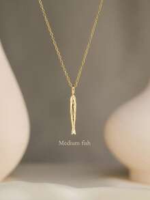 1 件 INS 风格不锈钢 18K 镀金海洋生物锤纹吊坠项链，多种尺寸，适合女士，适合夏季海滩、节日派对 - 金色 - 查看 6