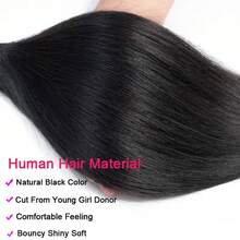 Brazilian Straight Bundles Human Hair 26 28 30 32 Inch 12A 100% Unprocessed Virgin Human Hair Weave 4 Bundles Each Pack Natural Black Color (Natural Black Straight 4 Bundles, 26 28 30 32) - Natural Black - 查看 6