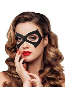 2 Mặt nạ mèo da PU hóa trang Halloween, Mặt nạ hóa trang Mặt nạ mắt dơi màu đen cho tiệc hóa trang Halloween, Mặt nạ siêu anh hùng nhập vai - màu đen - Xem 9