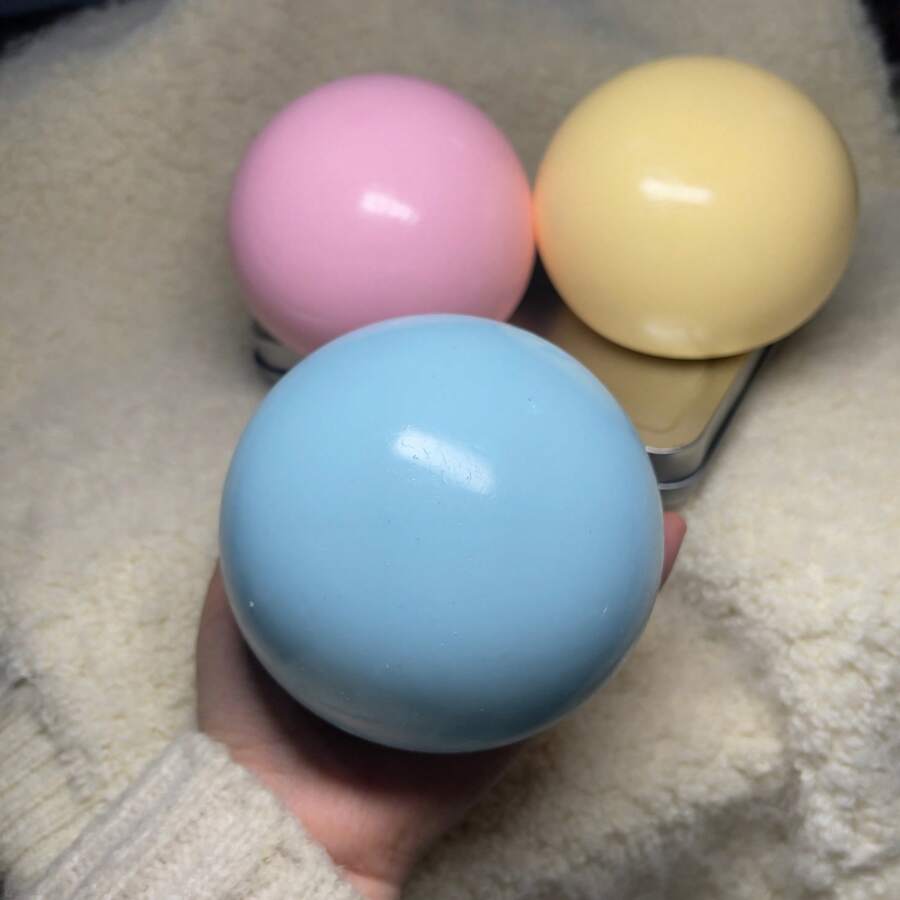 Squeeze & Relax Toy "Squishy Daifuku", Made Of Thermoplastic Rubber (TPR) Material, Stress Relief Squeezy Toy, Compressible Spherical Shaped Squeezy Toy - 彩色 - 查看 1