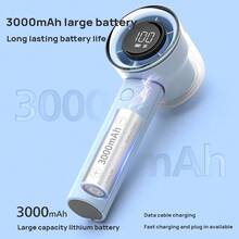 PHILIPS 手持風扇ACR3242 小巧便攜 輕音低噪 100檔調節 按鍵控制 高清LED數顯 16小時超長續航 Type-C接口 - 遠峰藍 - 查看 3