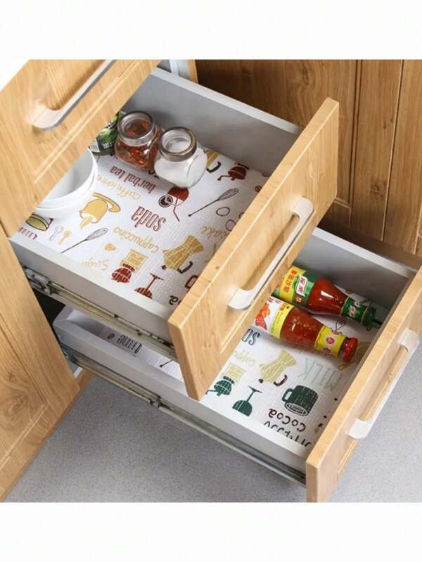 Shelf Liners, Cuttable Multipurpose Drawer Liners, Cute Cartoon Printed Non-Stick Pads, Waterproof, Oil-Proof, Moisture-Proof And Dust-Proof Drawer Paper, Non-Slip And Non-Stick Liners For Wardrobes, Shoe Racks, Drawers, Cabinets, Shelves, Drawers, Shoe Cabinets, Racks And Counters, Home Decor, Kitchen Gadgets, Kitchen Organizers And Storage, Kitchen Storage Boxes And Lockers, Kitchen Accessories