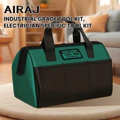 AIRAJ 13 Inch Tool Bag Electrician Multifunctional Strong Oxford Thickened Woodworking Storage Portable Handheld Bag Storage