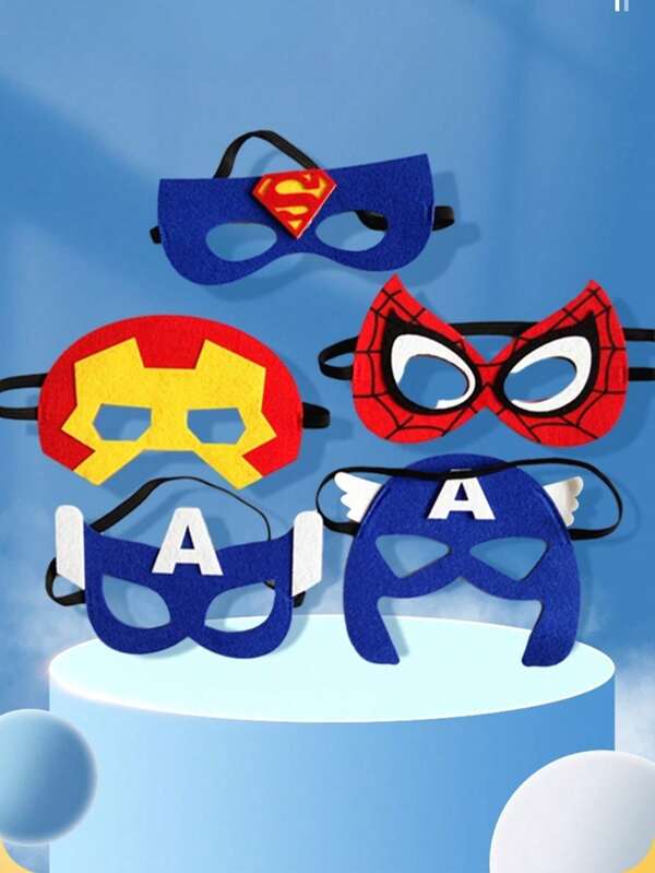 Disney 1/5 stuks superheldenviltmaskers, levendige oogmaskers, stripfiguurkostuummaskers met elastische band, verdikt materiaal, geschikt voor themafeesten, rollenspellen, Halloween, Kerstmis en verjaardagsfeesten, geweldig om te verkleden met vrienden en familie