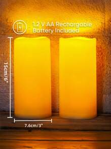 1/2 piezas Velas solares de 3 pulgadas x 6 pulgadas, de anochecer a amanecer, grandes, velas solares sin llama impermeables para iluminación exterior, jardín, camino, patio, cubierta, césped