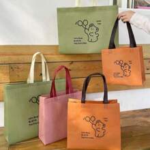 10pcs/Caramel Colored Non-Woven Fabric Clothing Store Tote Bag, Shopping Tote Gift Bag Summer Cooling,Beach,Travel